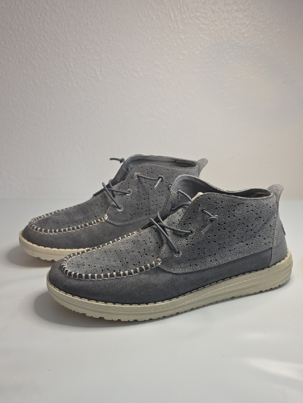 Hey Dude Wendy Mid Suede Boho Grey Loafer Booties Womens Size 11